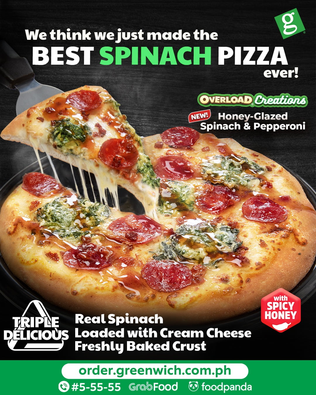 Greenwich Spinach Pizza