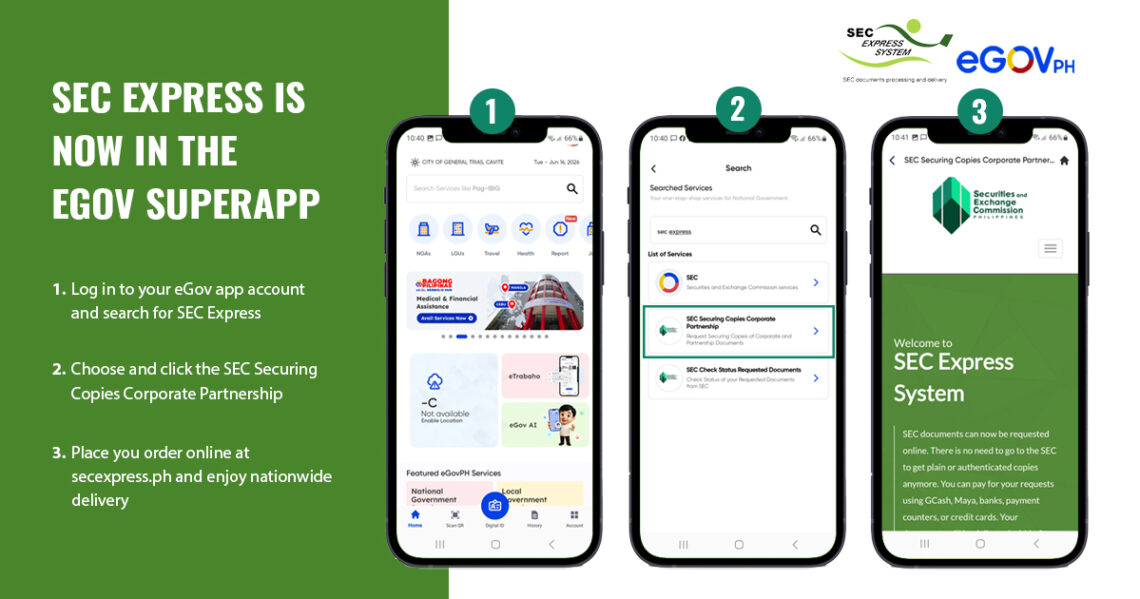 sec express in egov app